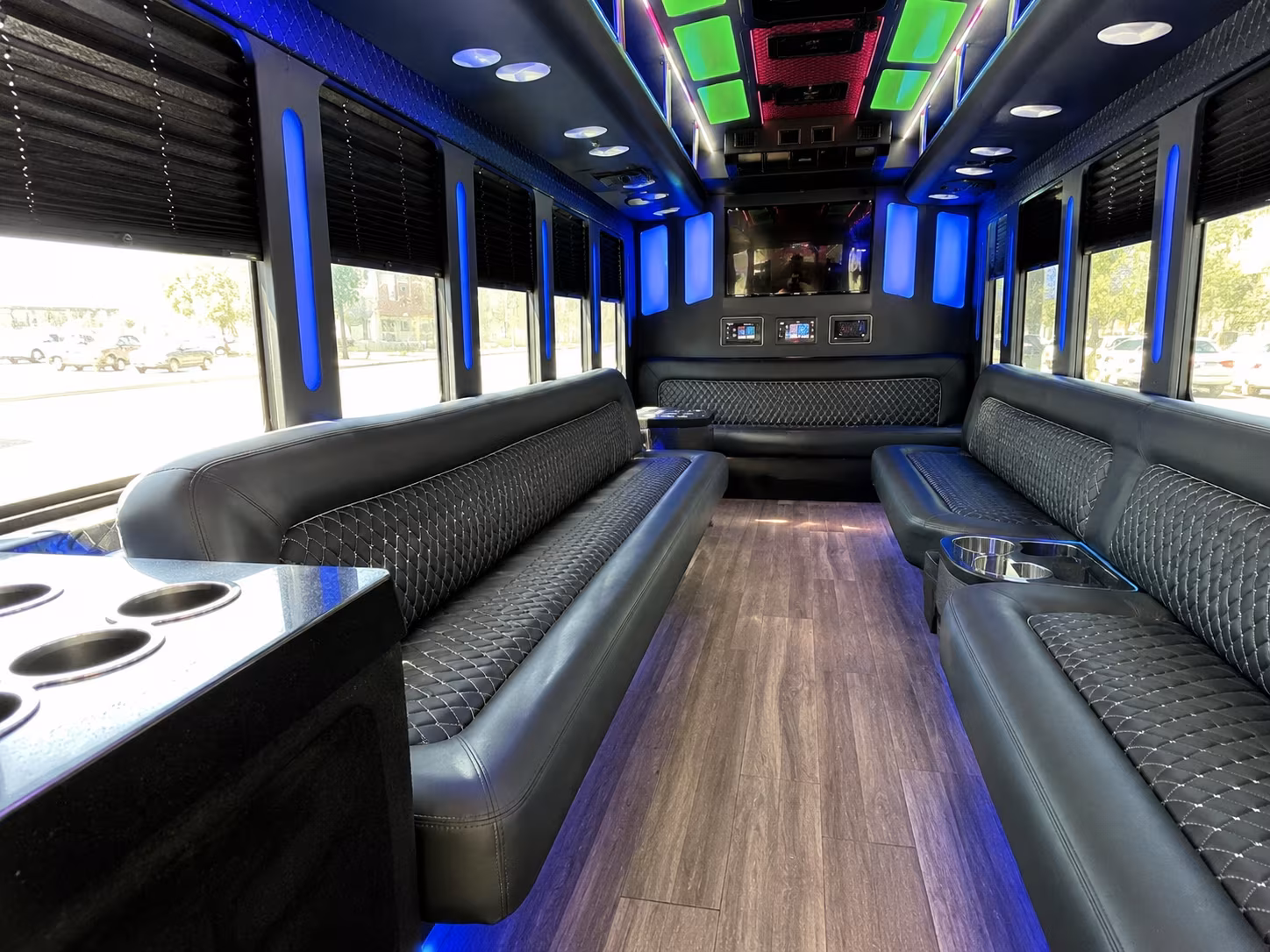 oxnard 15 passenger party bus inside